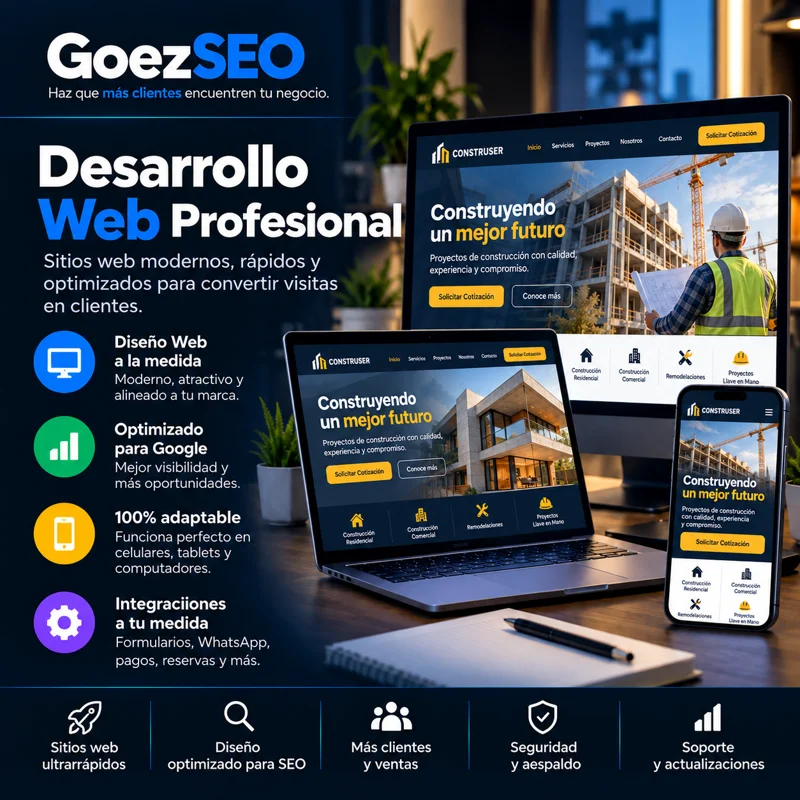 Presentación del servicio Desarrollo web de GoezSeo